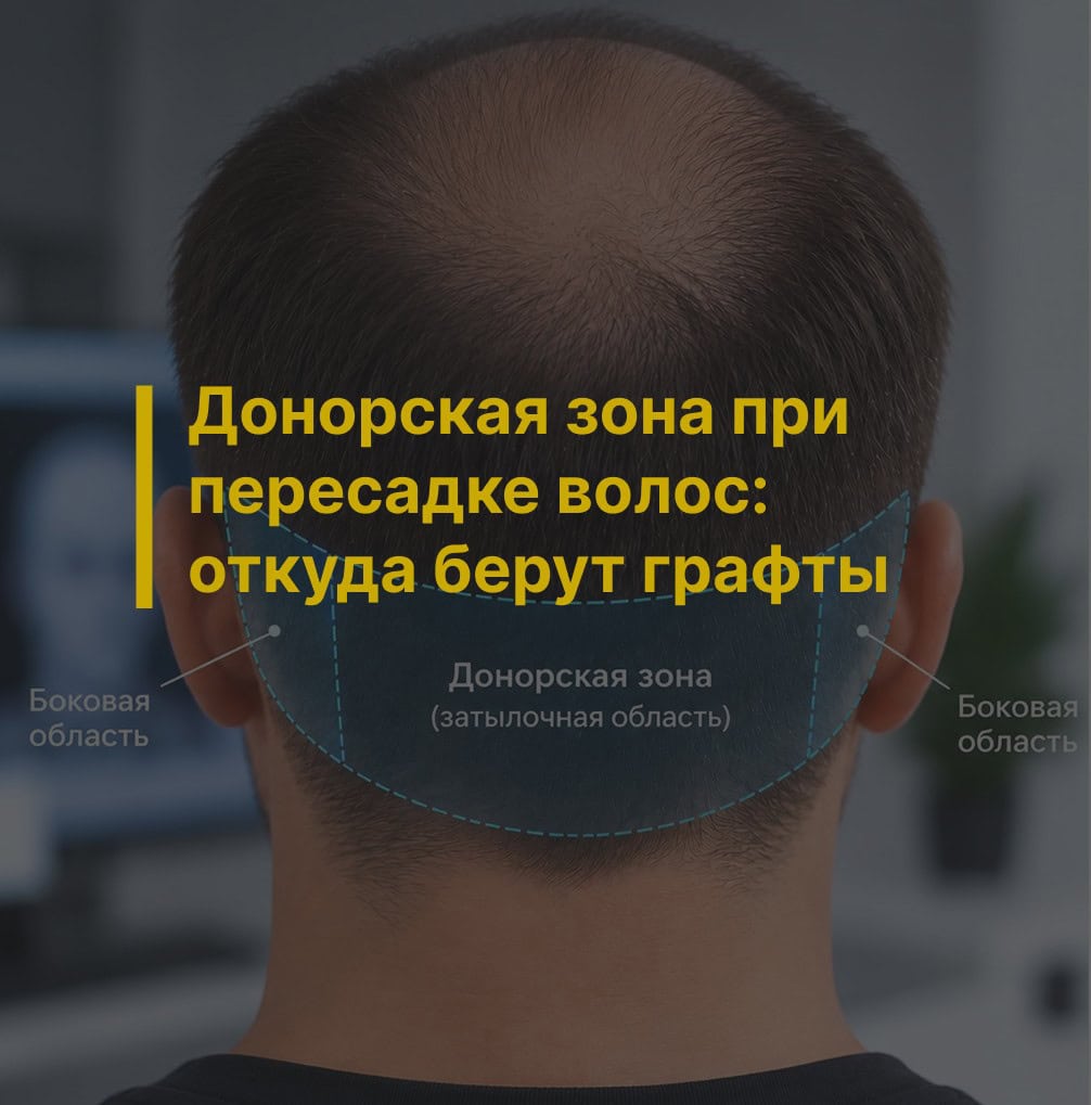 Донорская зона при пересадке волос: откуда берут графты